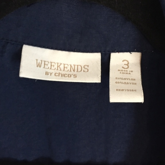 Weekends Summer Jacket XL / 16 Navy Blue Snap Front Lightweight - Picture 8 of 8